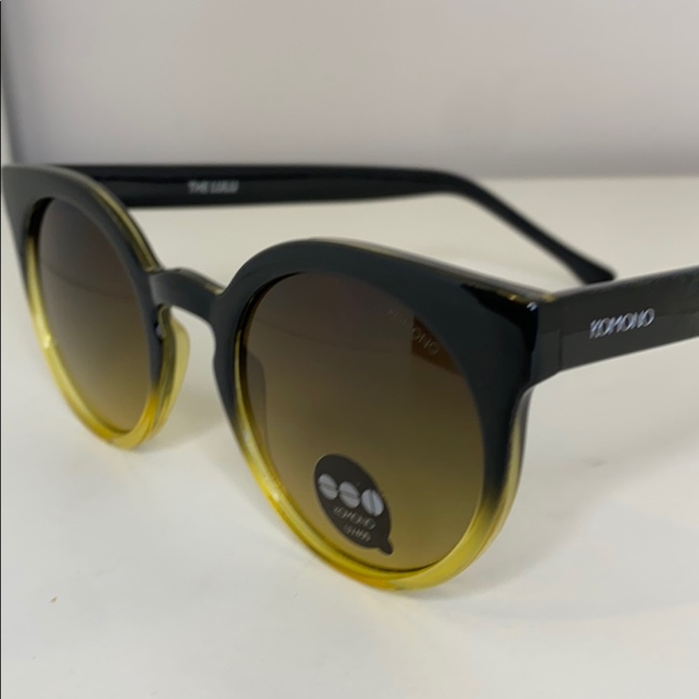 Komono Sunglasses NEW Lulu Black/ Yellow cat eye - Picture 10 of 16